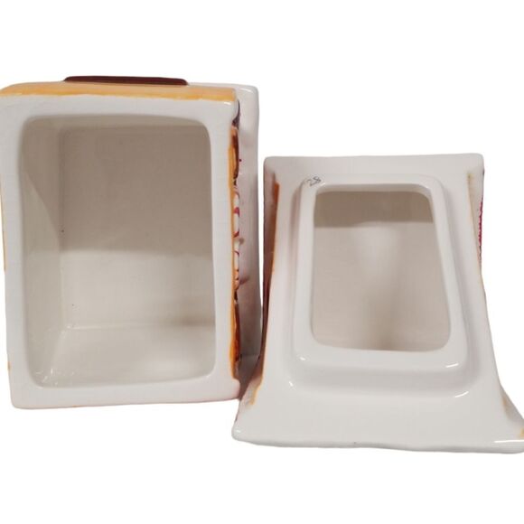 Gingerbread House Hand Painted Treat Jar Food Storage Holiday Decor - Picture 4 of 11